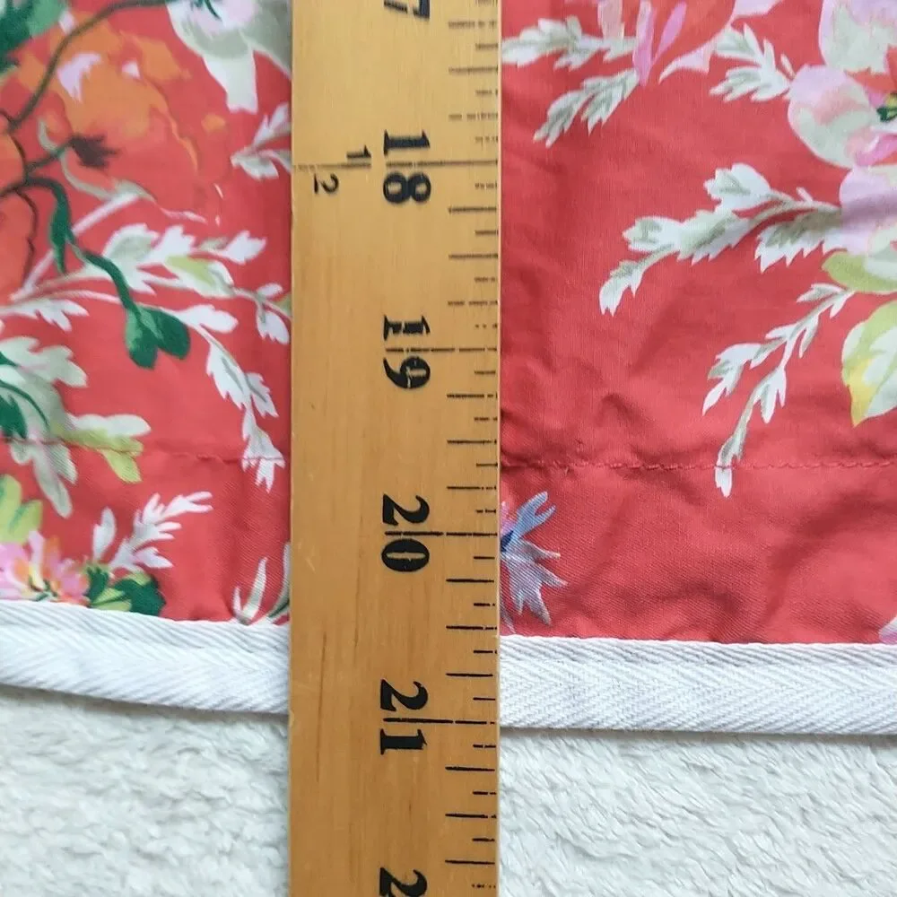 Vtg Ralph Lauren Belle Harbor Sham Red Floral Cotton Standard Size 1x